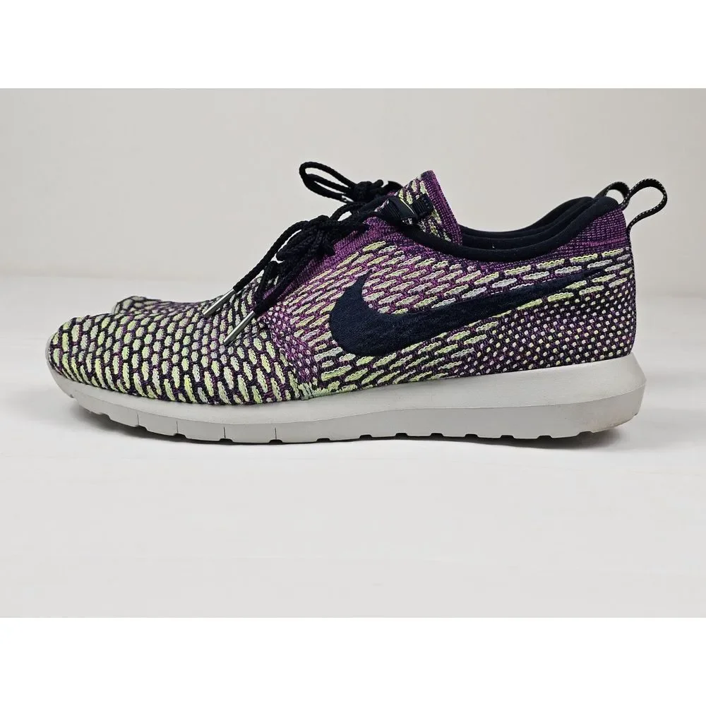 Nike Flyknit Rosherun Sneakers Mens 13. 677243-400 Dark Obsidian Fushia‎ Shoes.